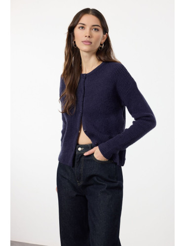 Trendyol Navy Blue Crew Neck Knitwear Cardigan