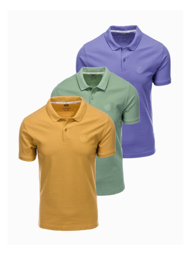 Ombre Set of men's pique knit polo shirts 3-pack