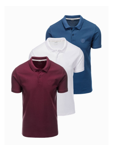 Ombre Set of men's pique knit polo shirts 3-pack