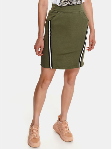 Green Sheath Skirt with Lampas TOP SECRET - Women