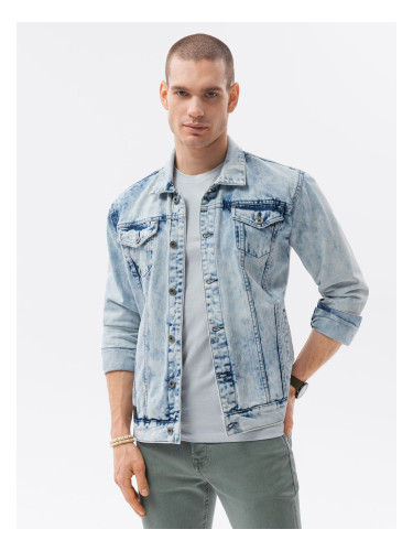 Ombre Men's denim katana jacket - light denim