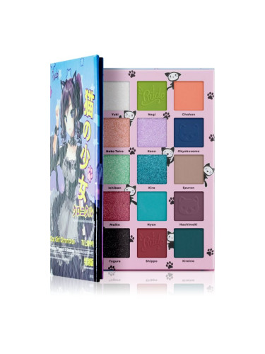 Rude Cosmetics Manga Collection Pigments & Shadows Palette палитра сенки за очи цвят Cat Girl Chronicles 22 гр.