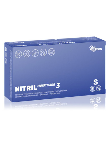 Espeon Nitril Moistcare3 Dark Blue нитрилни ръкавици без пудра с хидратиращ ефект размер S 2x50 бр.