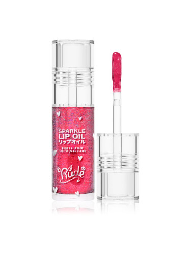 Rude Cosmetics Manga Collection Sparkle Lip Oil тониращо олио за устни с хидратиращ ефект цвят Watermelon 4 гр.