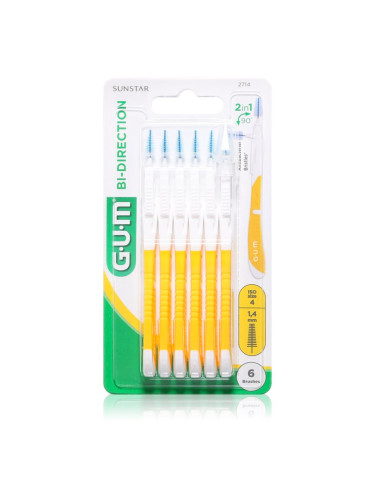 G.U.M Bi Direction Interdental Brush 2714 четки за междузъбно пространство 1,4 mm 6 бр.