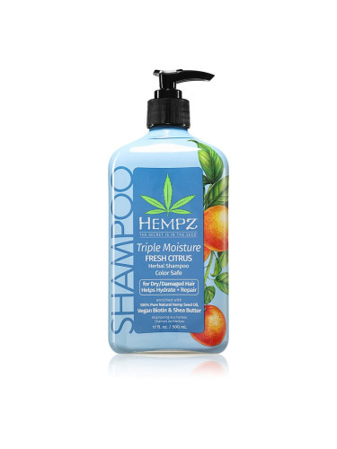 HEMPZ Triple Moisture хидратиращ шампоан За коса 500 мл.