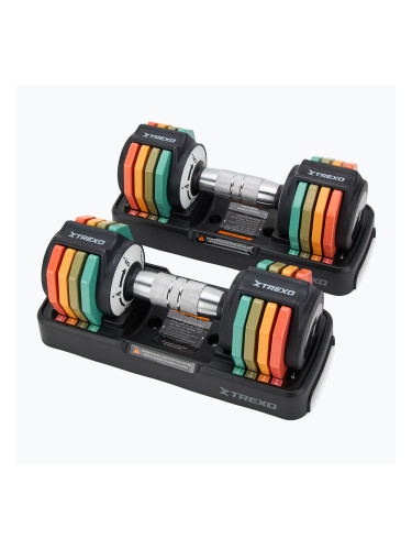 Комплект регулируеми дъмбели TREXO 2 x 5 kg multicolor
