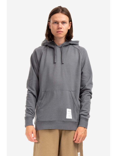 Памучен суичър Norse Projects Kristian Tab Series Hood N20-1294 1072 в сиво с качулка с изчистен дизайн