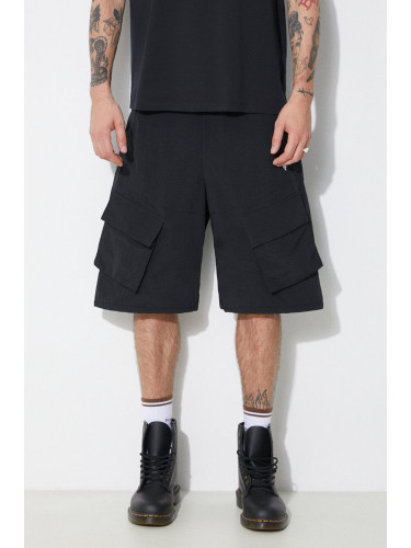 Къс панталон Marcelo Burlon Cross Nylon Cargo Shorts в черно CMCS001S24FAB0011001