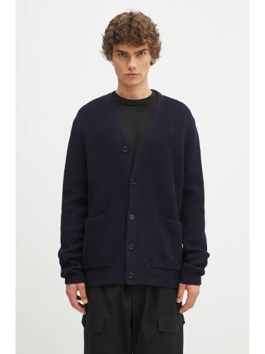 Вълнена жилетка Norse Projects Loki Wool Cotton Rib в тъмносиньо N45.0618.7004