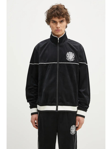 Кадифен суичър Billionaire Boys Club Velour Track Top в черно с апликация B24342