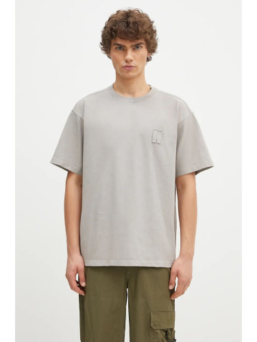 Памучна тениска Norse Projects Simon Loose Organic Heavy Jersey N Patch в сиво с изчистен дизайн N01.0667.1071