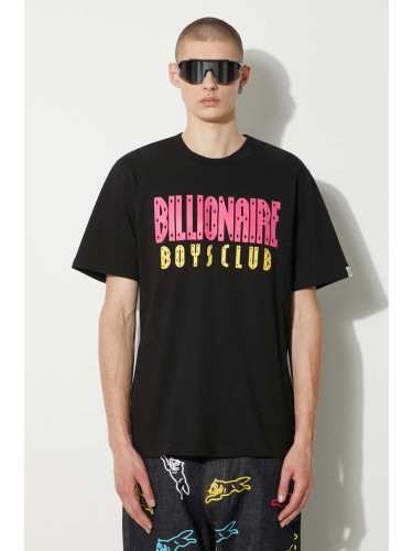 Памучна тениска Billionaire Boys Club Straight Logo в черно с принт B24243