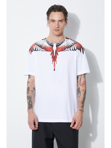 Памучна тениска Marcelo Burlon Icon Wings Basic в бяло с принт CMAA056S24JER0010125