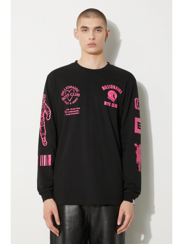 Памучна блуза с дълги ръкави Billionaire Boys Club Multi Graphic Longsleeve в черно с принт B24251