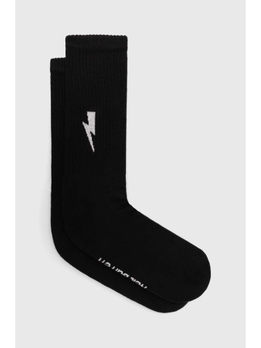 Чорапи Neil Barett BOLT COTTON SKATE SOCKS в черно PBAC116.C9400.514