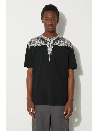 Памучна тениска Marcelo Burlon Icon Wings Basic Tee в черно с принт CMAA056F24JER0011006