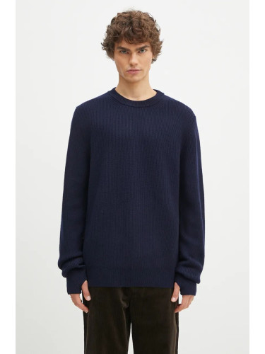 Вълнен пуловер Norse Projects Henning Merino Crew мъжки в тъмносиньо  N45.0561.7004