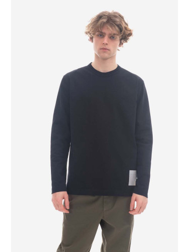 Памучна блуза с дълги ръкави Norse Projects Holger Tab Series Reflective LS N10-0203 7004 в тъмносиньо с изчистен дизайн