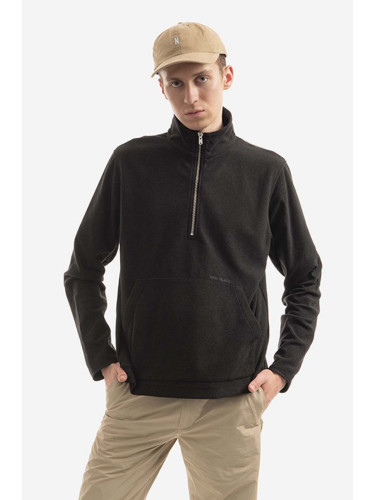 Суичър Norse Projects Frederik Fleece Half Zip в черно с изчистен дизайн