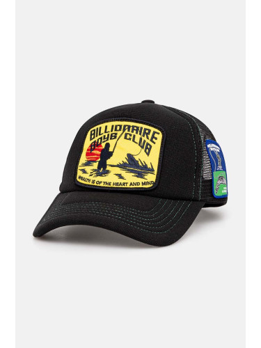 Шапка с козирка Billionaire Boys Club Catch And Reel Trucker в черно с апликация B24254