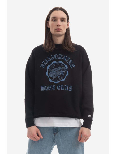 Памучен суичър Billionaire Boys Club Academy Logo Crewneck B22423 в черно с принт