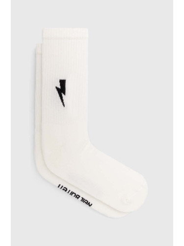 Чорапи Neil Barett BOLT COTTON SKATE SOCKS в бяло PBAC116.C9400.238