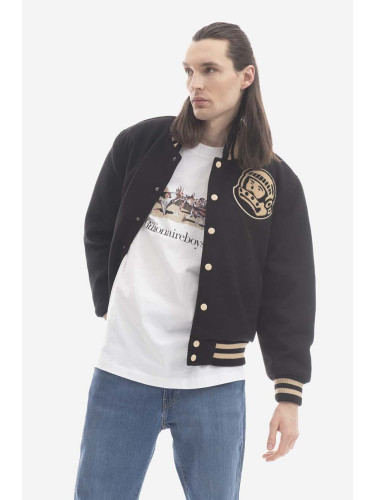 Яке бомбър с вълна Billionaire Boys Club Astro Varsity Jacket B22201 BLACK в черно преходен модел