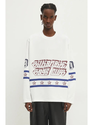 Суичър Billionaire Boys Club Hockey Top в бяло с десен B24345