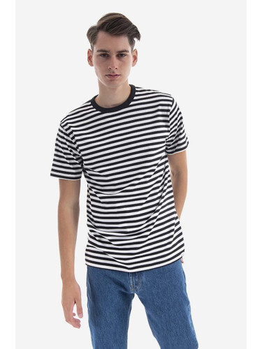 Памучна тениска Norse Projects Niels Classic Stripe в бяло с десен