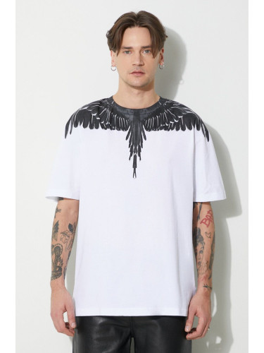 Памучна тениска Marcelo Burlon Icon Wings Basic в бяло с принт CMAA056C99JER0010110