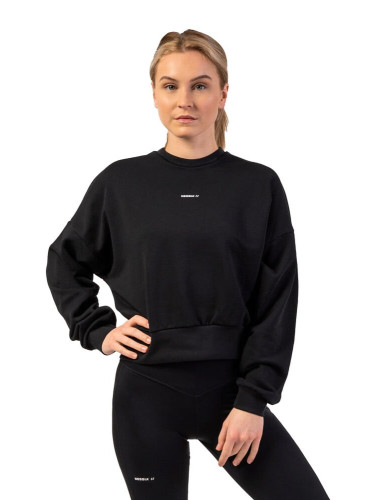 Women's sweatshirt Nebbia Loose Fit Sweatshirt "Feeling Good" 420 black XS/S