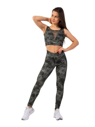 Women's leggings Nebbia EKO leggings "Breathe" mesh 400 camo green S