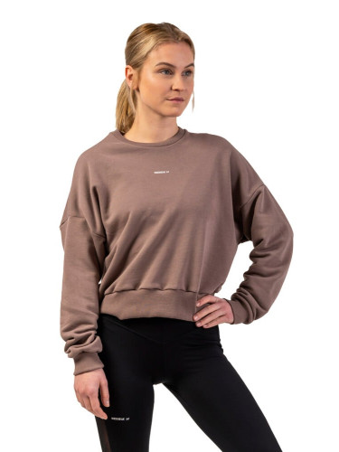 Women's sweatshirt Nebbia Loose Fit Sweatshirt "Feeling Good" 420 brown M/L