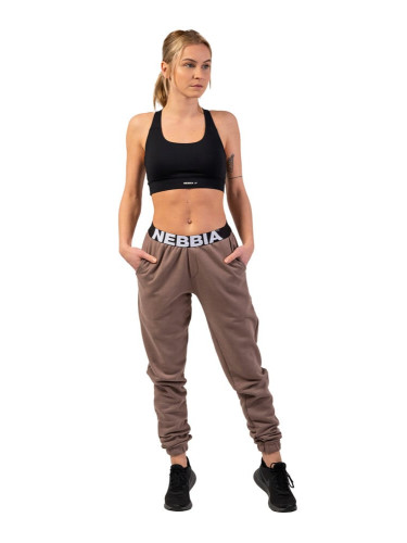 Dámské tepláky Nebbia  Iconic Mid-Waist Sweatpants 408 brown XS