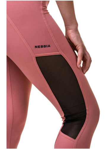 Women's Leggings Nebbia Mesh leggings high waist old rose XS