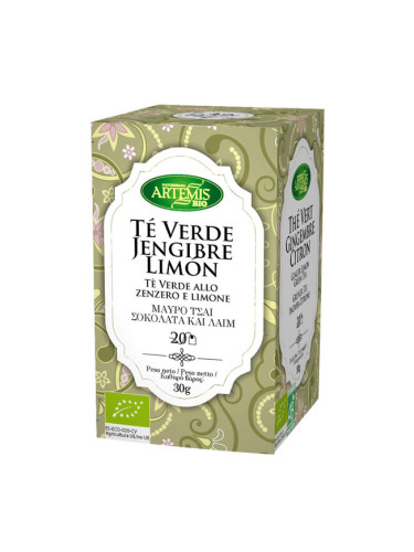 Зелен чай с джинджифил и лимон, БИО 20 филтърни пакетчета, 30 g | Herbes del Moli