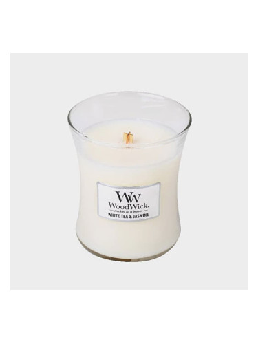 WoodWick Medium Hourglass Candle - White Tea & Jasmine Universal