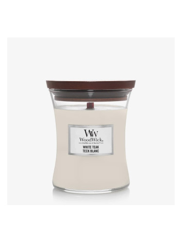 WoodWick Medium Hourglass Candle - White Teak Universal