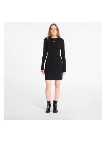 adidas Essentials Rib Long Sleeve Dress Black L