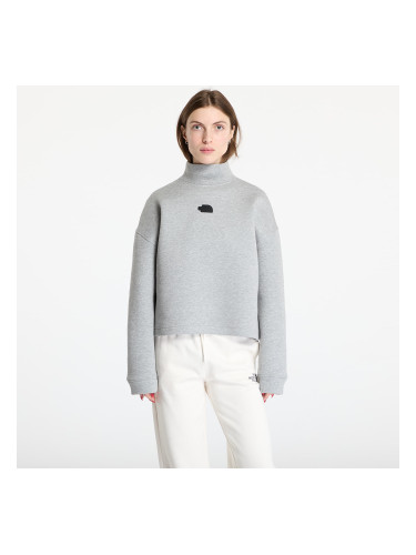 Суитшърт The North Face Mock Neck Relaxed Sweater Metalic Silver L