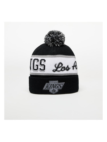 Шапка Mitchell & Ness NHL Block Sweep Pom Knit Vntg Los Angeles Kings Black Universal