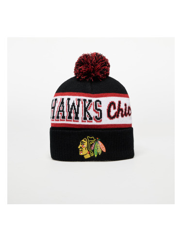 Шапка Mitchell & Ness NHL Block Sweep Pom Knit Chicago Blackhawks Black Universal