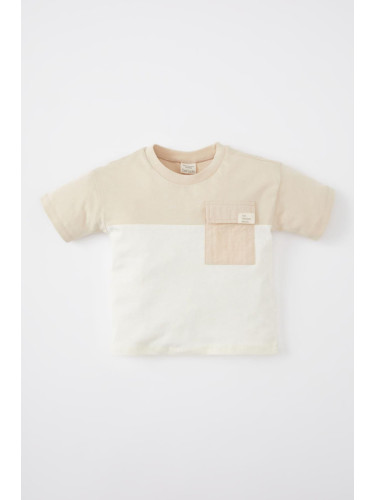 DEFACTO Baby Boy Crew Neck Color Block Short Sleeve T-Shirt