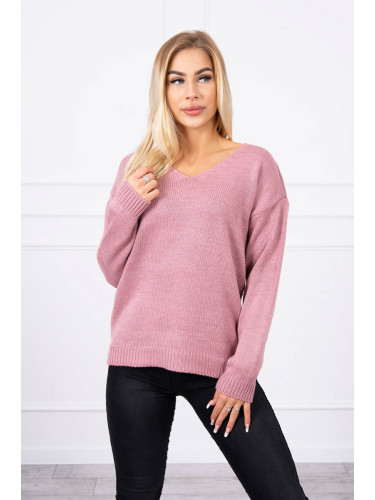 V-neck sweater dark pink