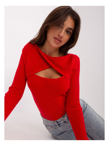 Red striped classic sweater