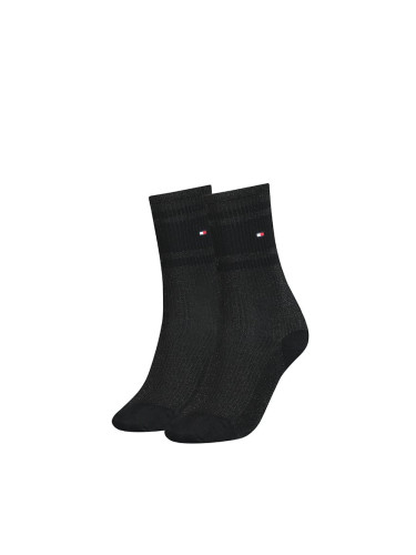 Tommy Hilfiger Socks - TH WOMEN SOCK 2P LUREX RIB black