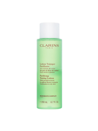 Clarins Purifying Toning Lotion with Meadowsweet & Saffron Flower Extracts Почистващ тоник за комбинирана към мазна кожа без опа