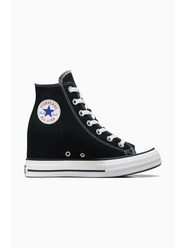 Високи кецове Converse Chuck Taylor All Star Wedge в черно A11909C