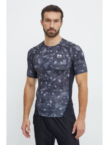 Тениска за трениране Under Armour HeatGear Printed в черно с десен 1386937